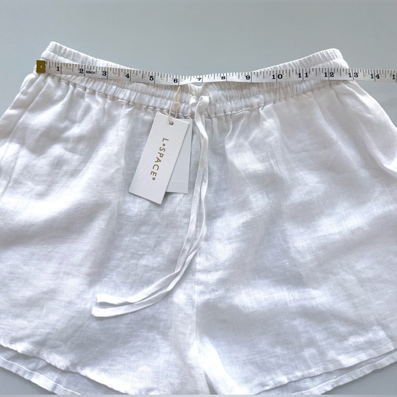 L*Space Rio Linen Pull-On Shorts White Adjustable Tie Sz S NWT - Picture 6 of 8